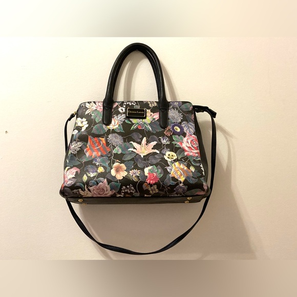 Christian Lacroix black floral vegan leather bag - Picture 9 of 10